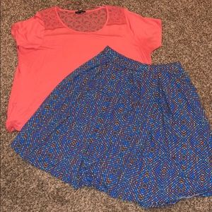 Top and Skirt Outfit